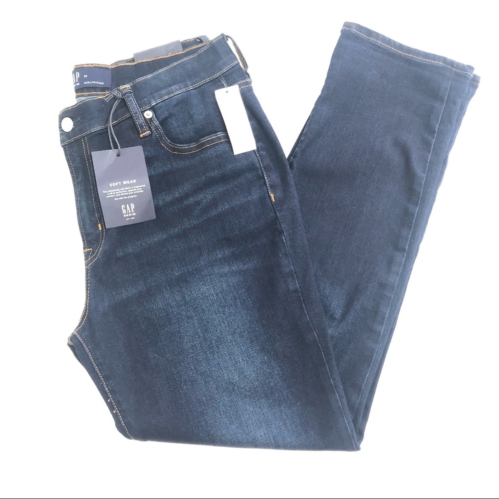 GAP Girlfriend Mid Rise Soft Stretch Denim Jeans NWT